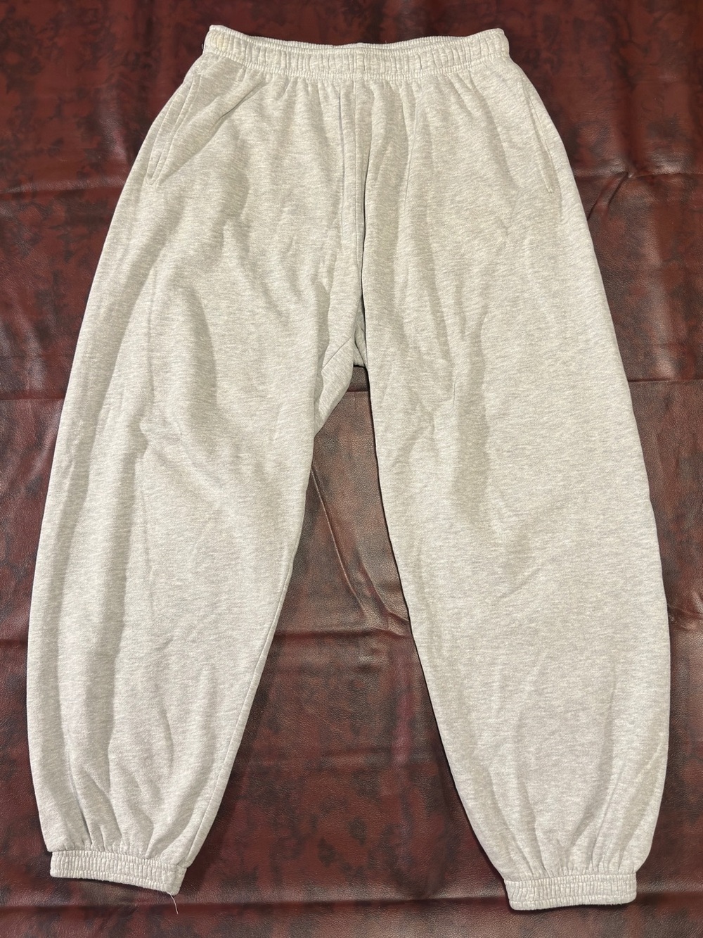 Men’s Elastic-Waist Gray Sweatpants
